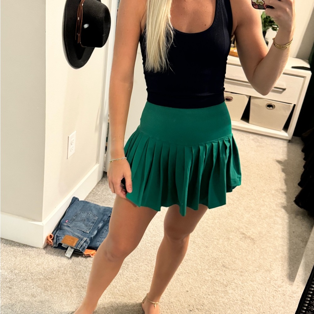 Wilson Green Pleated Skirt